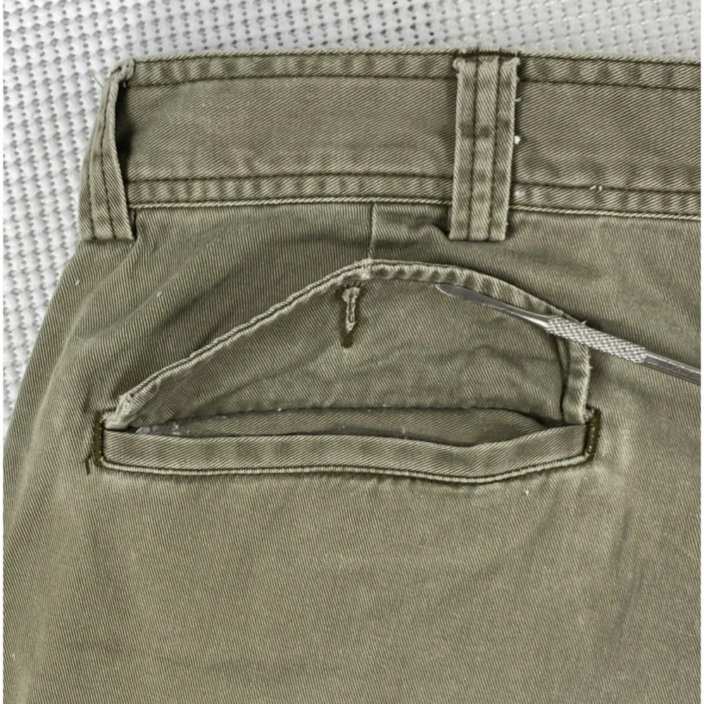 Polo Ralph Lauren 67 Chino Cargo Shorts Green Distressed Men's 35 10